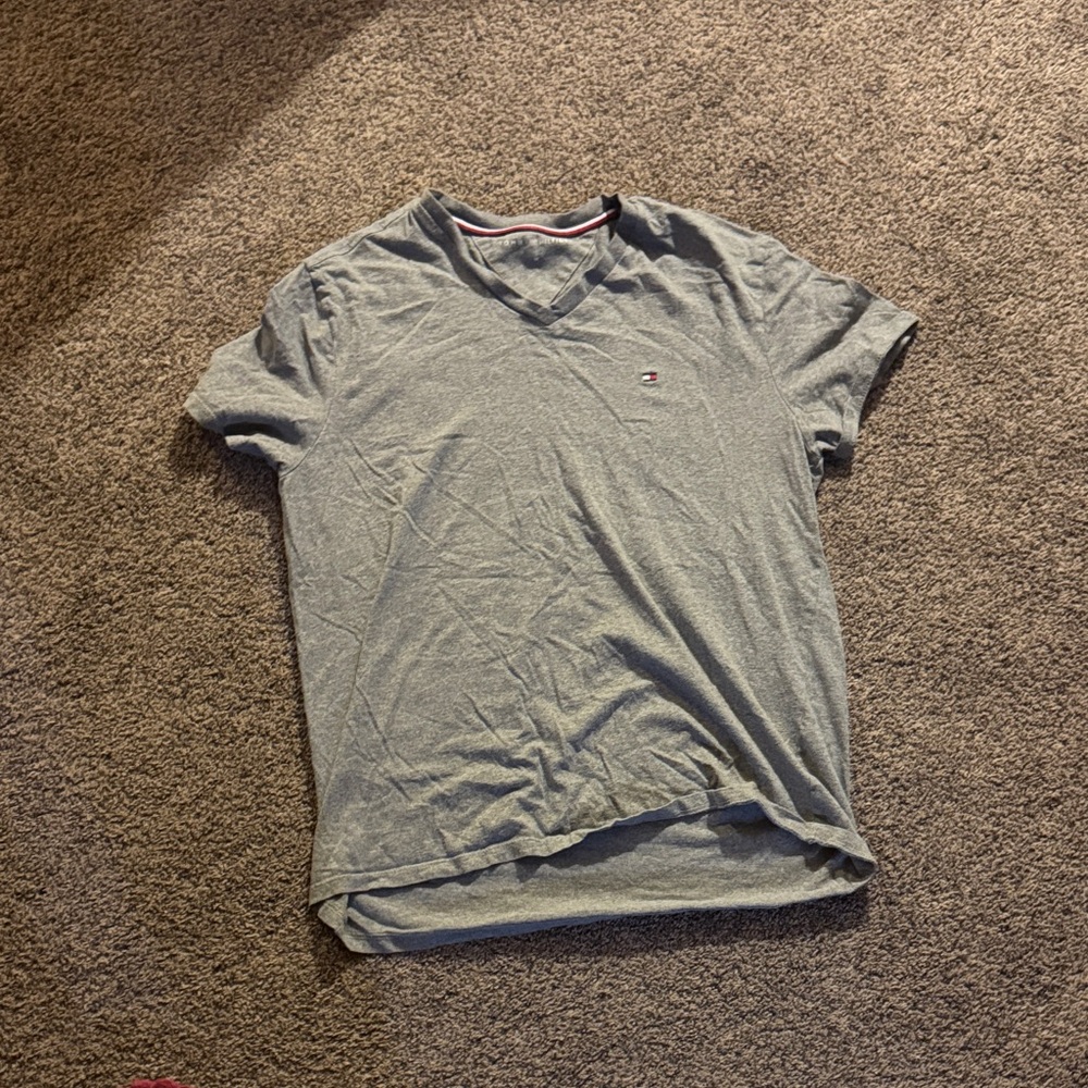 Tommy Hilfiger Heather Gray V-Neck Tee